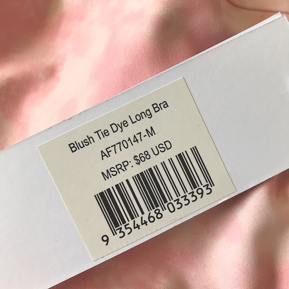 ALL FENIX x ANTHROPOLOGIE BLUSH PINK TIE DYE MOISTURE WICK LONG BRA SIZE MEDIUM - Picture 11 of 14